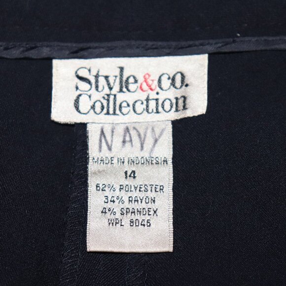 🔵 Style & Co. Navy Blue Pants – Size 14 Classic Fit | Straight Leg | - Picture 3 of 4